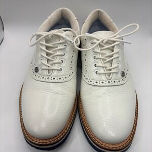 G/FORE Mens Longwing Gallivanter Golf Shoes Snow White Leather G4MS22EF Size 7.5